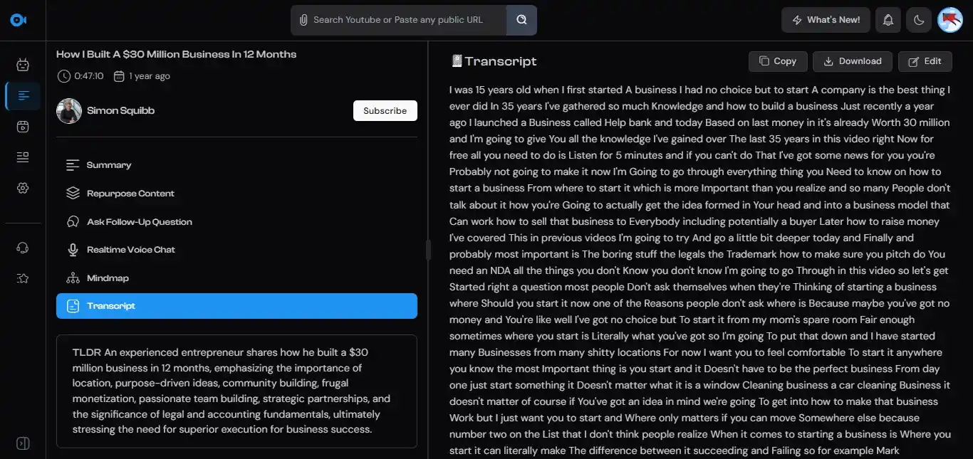 Transcript Generation