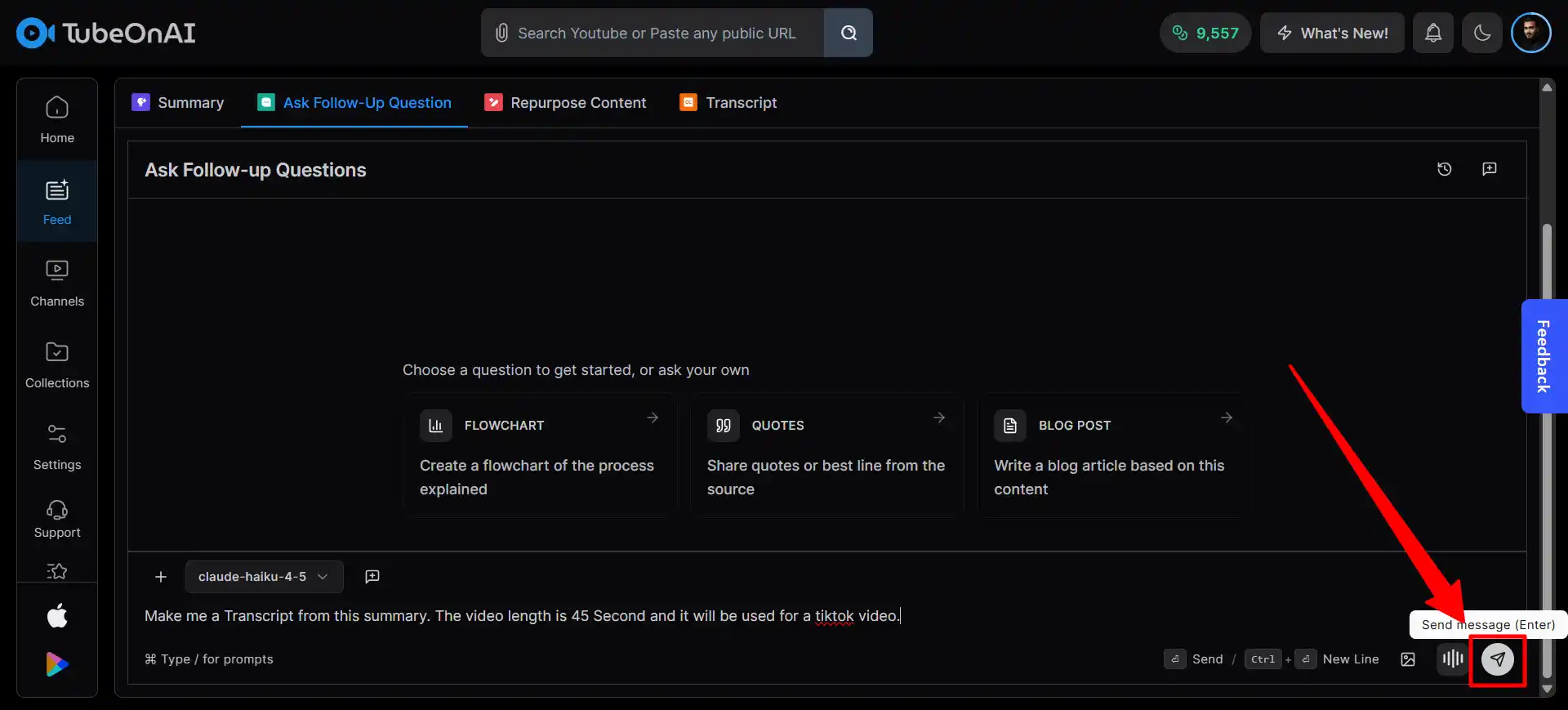 Paste The YouTube URL